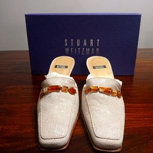 stuart weitzman beige colored Mules size 7